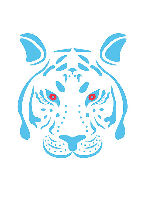 Blue Striped Tiger vector